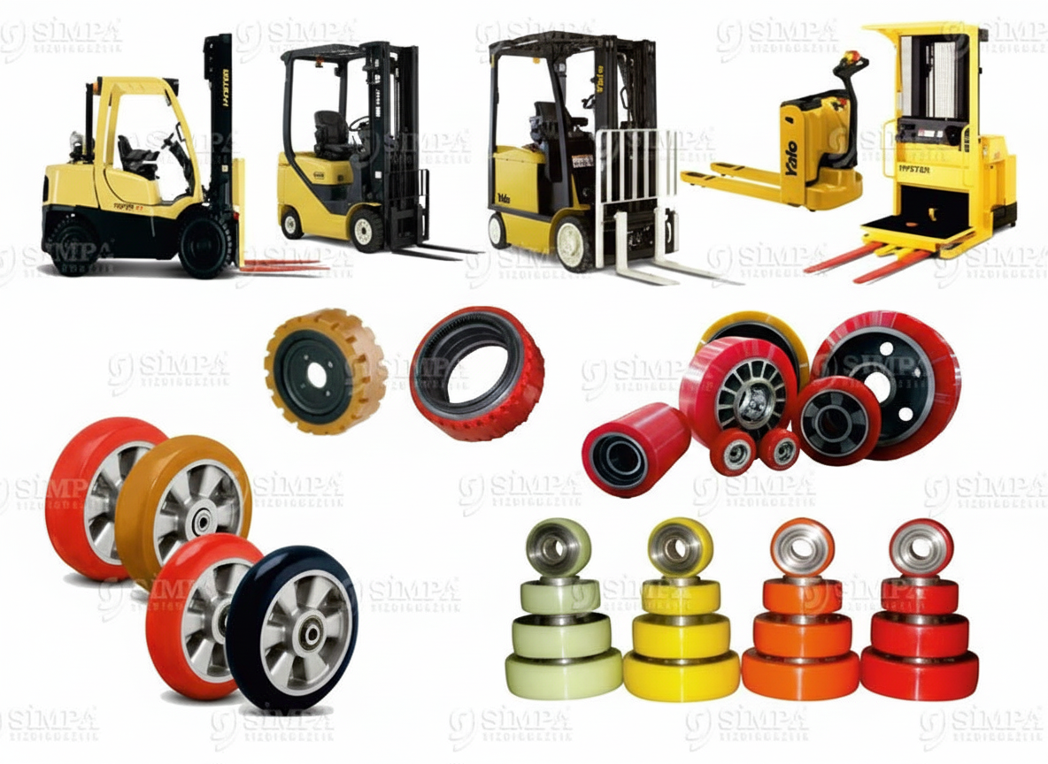 Transpalet / forklift poliüretan / silikon teker ve kızak kaplama ürünler